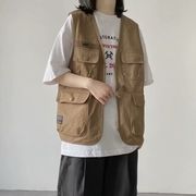 2025春秋新作 メンズ 男 トップス 袖なし ベスト タンクトップ コート アウター シャツ
