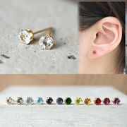 天然石 ピアス 4mm サージカルステンレス製 SUS316 金属アレルギー 金アレ対応 18Kコーティング