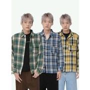 メンズファッション チェック柄 シャツ 男女兼用 カジュアル トップス 春秋 2025新作★全3色