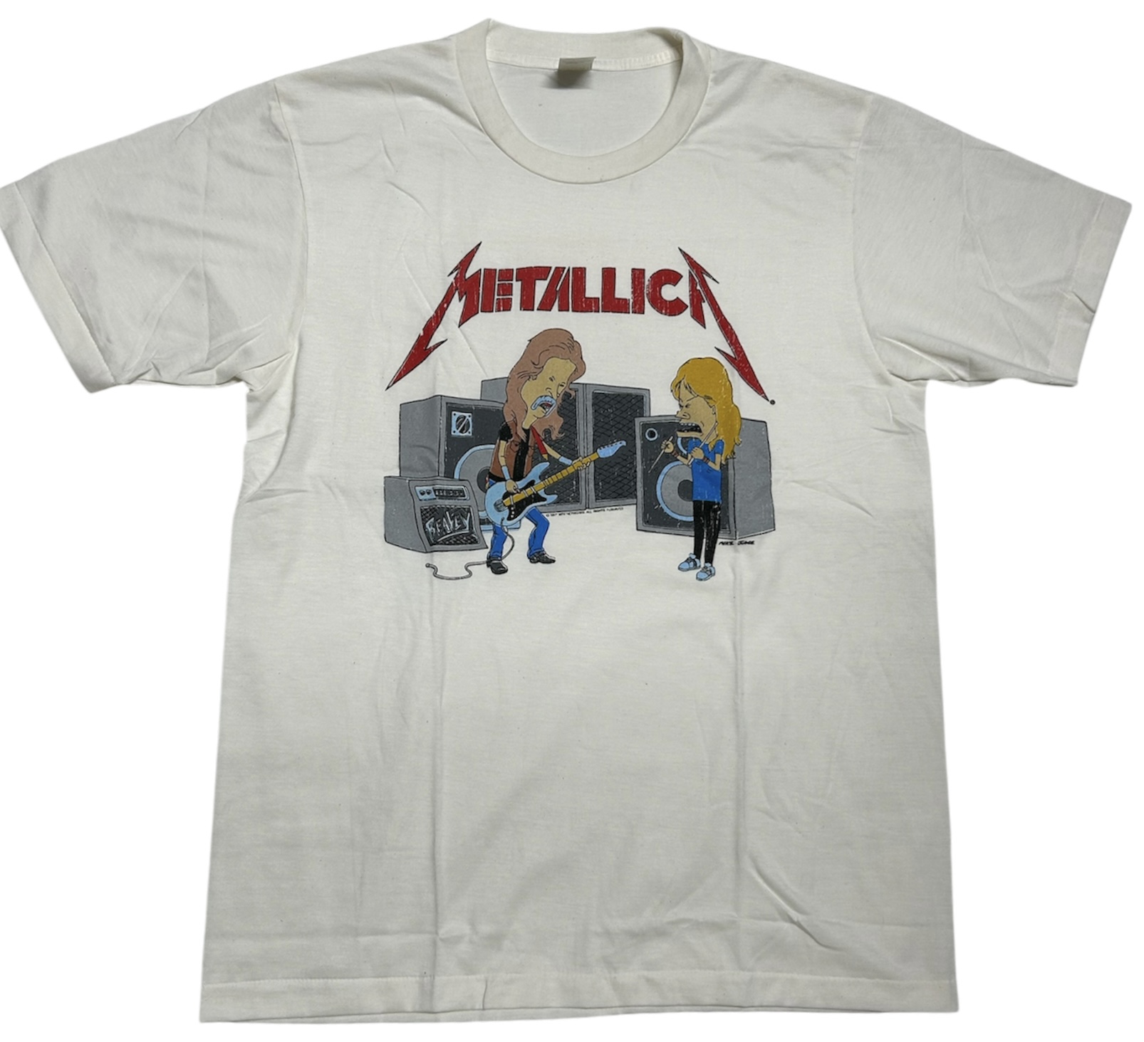MUSIC TEE 音楽Ｔ-シャツ METALLICA MTV　 WHITE　バンドT