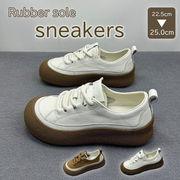スニーカー かわいい厚底 ラバーソールスニーカー スリッポン美脚 デッキシューズ おしゃれ