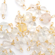 【天然石 シトリン】コネクター チャーム シャンクビーズ 約6×8mm   ピアス ネックレス素材