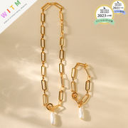 パール ネックレスチェーン ブレスレット アクセサリー 錆びにくい 18Kコーティング レディース