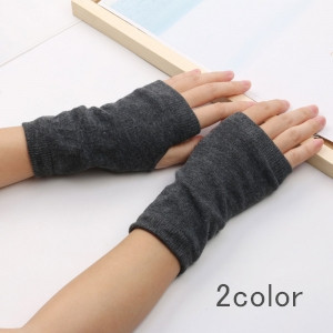 あったか無地ニット ハンドウォーマー【指なし/アームカバー/防寒/レディース/シンプル】