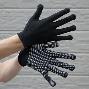 10ペアセット ドット滑り止め作業用手袋【ストレッチ/通気性/PVCコーティング/グリップ力/業務用】