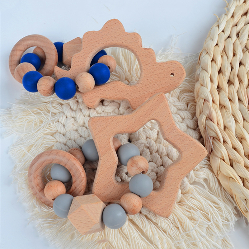 ins　大人気　赤ちゃん　歯がため　木製　シリコン　食品グレード　おもちゃ　歯固め　アニマル　BPAフリー