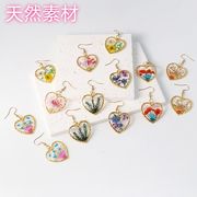 天然押し花レジン耳飾り｜手作り真花×樹脂｜ナチュラル系ピアス季節限定花の耳元アクセサリー