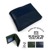 セール★全2色 KIMGS GEAR(キングスギア)PUレザー パスケース付きL字ファスナー 小銭入れ 二つ折り財布