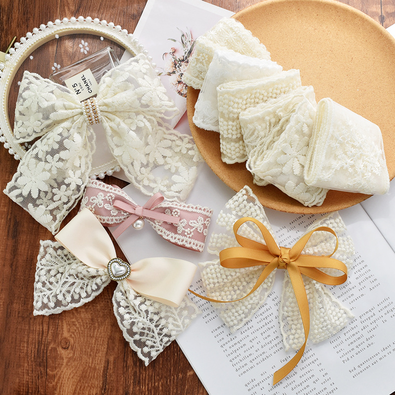 チュールレース リボン ハンドメイド 手芸 手作り アクセサリーパーツ 刺繍リボン インドリボン 幅広 花柄