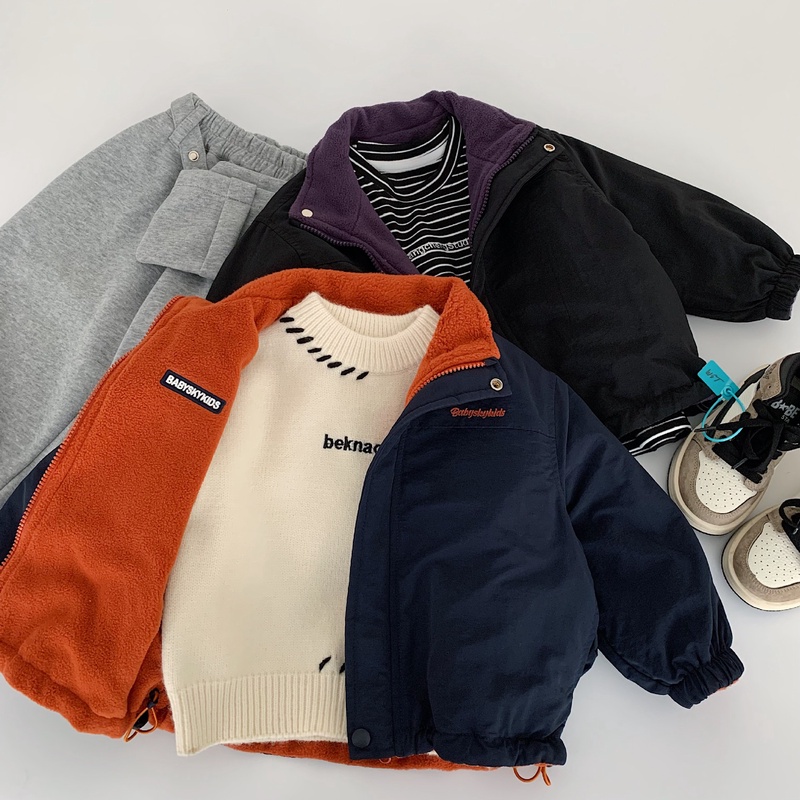 2025秋冬※MAI☆キッズ両面ボアジャケット 男の子 羊羔フリース 冬新作