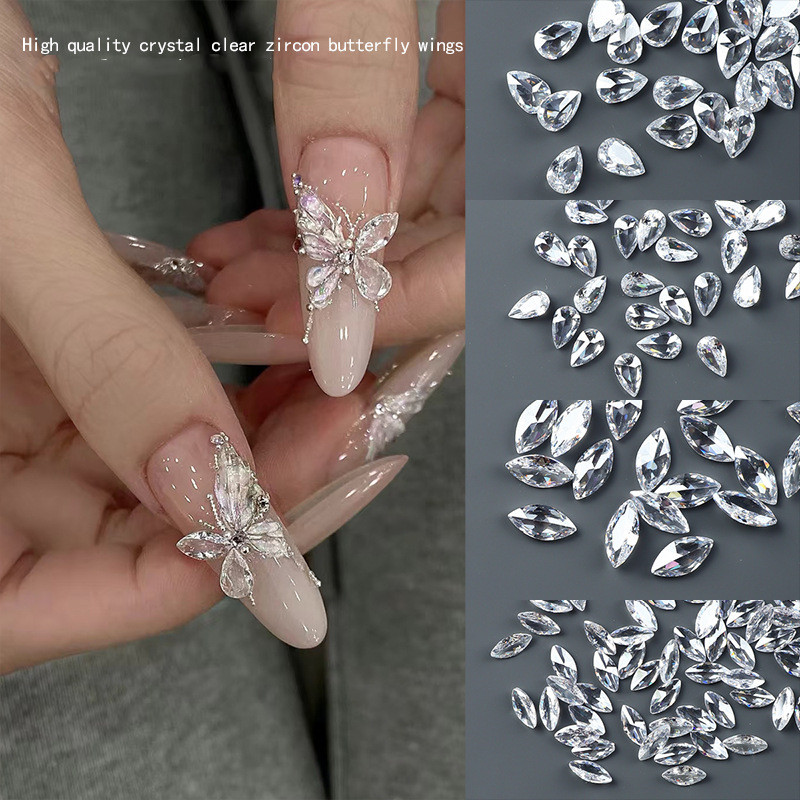 リーフストーン しずくストーン ドロップ形 ネイル パーツ ネイルジュエリー 透明 ビジュー デコパーツ