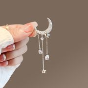 星月デザイン フリンジブローチ 大人可愛い ジャケット コート飾り