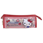 サンリオ チャーム付き フチイロ ペン ポーチ ハローキティ レッド【小ロット販売】