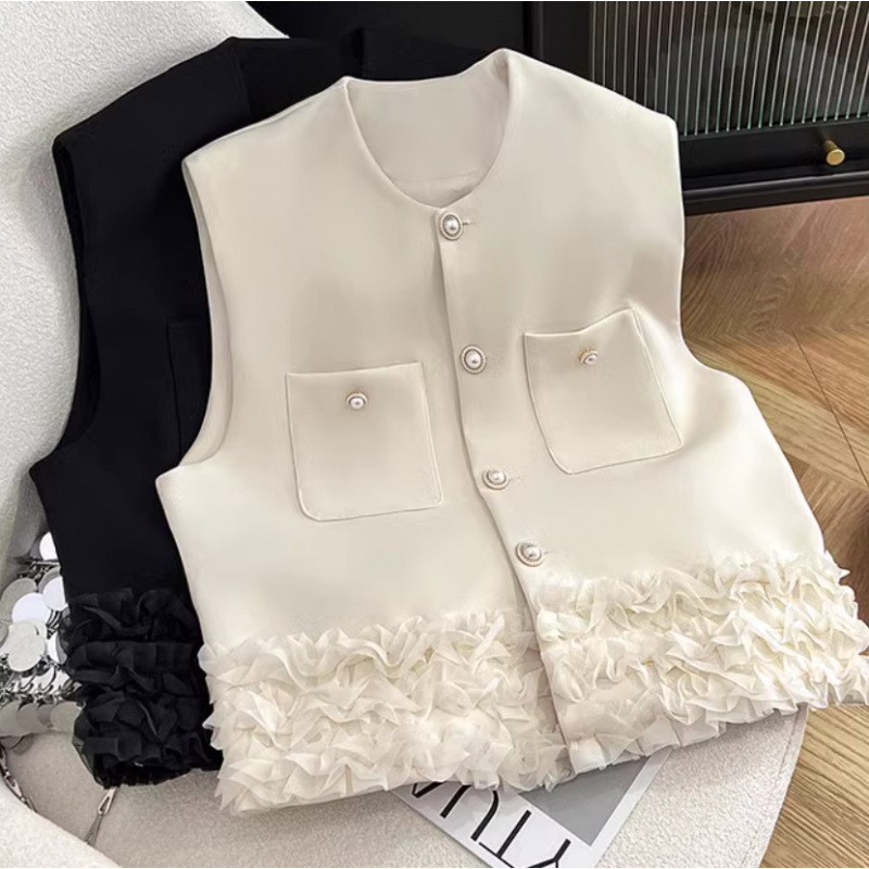 ベスト レディース 秋冬 アウター 前開き ジャケット ジレ トップス ノースリーブ お洒落 上品