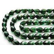 【カットビーズ】グリーンクォーツ ウェーブ型 7×10mm