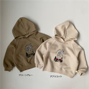 全2色[80-130cm] 子供 秋冬新作 トレーナパーカー 裏フリース プリント 男女兼用あったかトップス