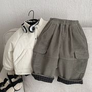 [80-130cm] キッズ コーデュロイパンツ 韓国風 ゆったりシルエット 柔らか素材 おしゃれで万能な長ズボン