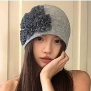 秋冬新作 韓国風  キャップ  レディース帽  キッズ ハット  花柄   帽子   3色