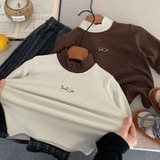 全2色[80-130cm] キッズ  保温 ハイネックカットソー 長袖 男女兼用 シンプル おしゃれ ベビー トップス