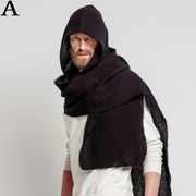 男女 冬 防寒マフラー＆帽子セット リネンコットン ヴィンテージ風 秋冬アウトドア 砂丘用ストール