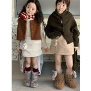 2025    秋冬新作    韓国風 子供服  ファー スカート   90-150cm