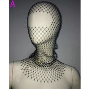 メッシュ漁網帽 フラッシュドリル漁網ヘッドカバー ファッショントレンド 音楽パーティー 漁網帽 網帽