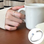 シンプルシルバー指輪 ダイヤ ユニーク シルバーアクセサリー アレルギー対応 調整可能 おしゃれ 上品