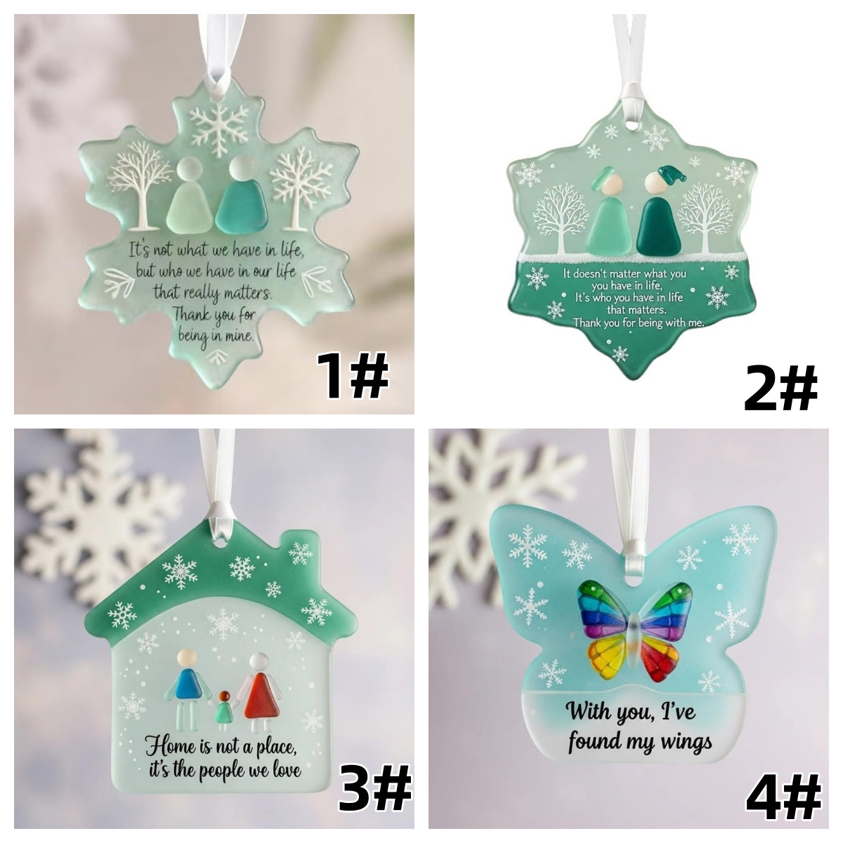 クリスマス 雪の結晶 アクリル飾り ツリー/パーティー    11色