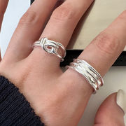 結びシルバー指輪  ユニーク 個性的 シルバーアクセサリー アレルギー対応 調整可能 おしゃれ 上品