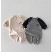 ★秋冬新作★韓国風子供服★韓国INS風 ベビー 長袖ロンパース 裏起毛 ふわふわ袖 お出かけ服 可愛い