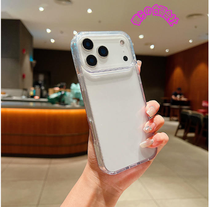 iphone17 ケース  ins シンプル スマホケース クリア  PC+TPU 16 15 14 13 12ケース  機種対応