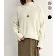 【2025新作】ボトルネックリブ切替ニット★衣料8874