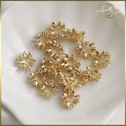 お花スペーサー メタルビーズ  チャーム ロンデル 金メッキ DIYパーツ 手芸 基礎金具 アクセサリー