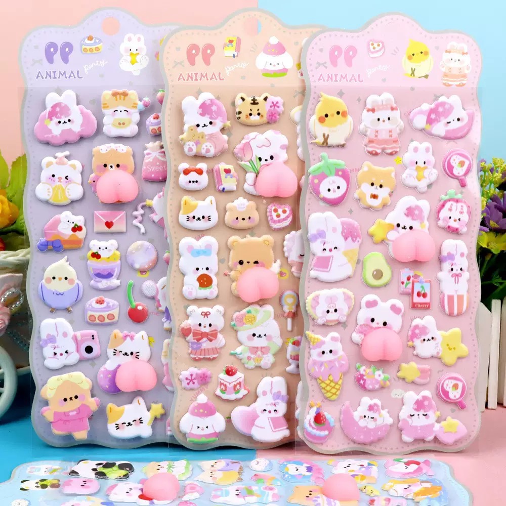 DCシール 　ストレス解消　ぷにぷに　立体泡ステッカー DIY用 手帳用 スマホケース 装飾用 子供用　