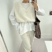 今季マストバイ    気質   おしゃれ   厚手   V ネック   ボアベスト  トップス