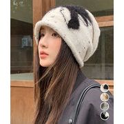 【日本倉庫即納】 ビーニー帽 ニット帽子 リボン柄