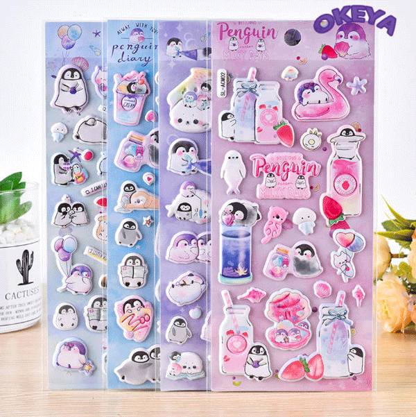 シール 3D 可愛い ステッカー DIY用シール 手帳用 貼り付けシール 手芸用品 贈り物 アザラシ