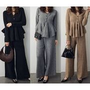 2025年INS 秋冬新作    気質   おしゃれ   デザイン性   ニット  2点セットアップ