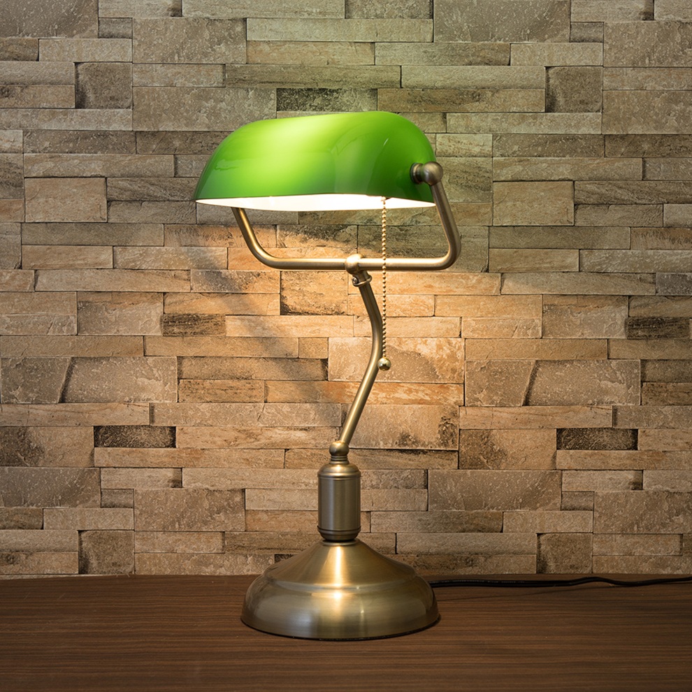 LED電球付き】テーブルランプ Banker's Lamp バンカーズランプIII