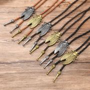 首輪レザーネック/ループタイ メンズ ポロタイ ボロタイ おしゃれ 紐 ロープ アクセサリーE90074