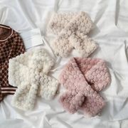 レディース冬季ファー加厚保暖マフラー 柔らかいガーリー首巻き4色