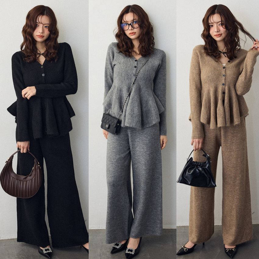 12月新品★レディース服・ニットセーター+パンツ　韓国風・ファッション・トップス     3色