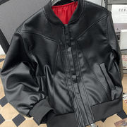 レザージャケット スタジャン フェイクレザー 切り替え ブルゾン アメカジ ストリート アウター