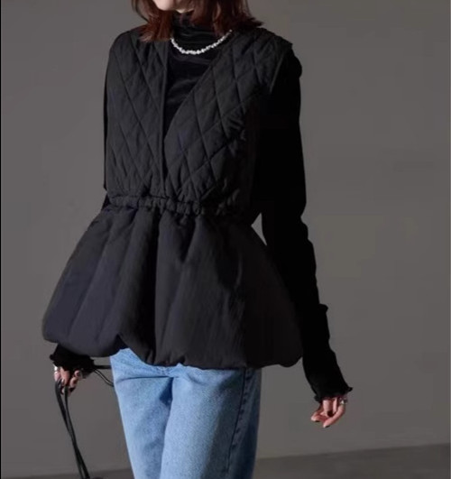 秋冬新作 ベスト Vネック 重ね着 レイヤード トップス レディース きれいめ 高級感 上品