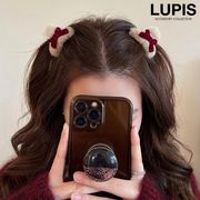 ヘアアクセサリー ヘアクリップ ファー リボン ベロア ふわふわ もこもこ 秋冬 かわいい ガーリー