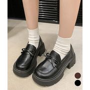 【日本倉庫即納】 ローファー レディース レザー調 リボン