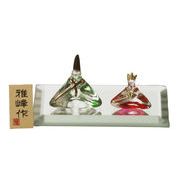 ★ひな祭りを飾る★ 縁起の良い雛人形【硝子　座雛飾り】