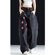 【予約226893】大きいサイズ秋冬 韓国 カレッジ風 新しいデザイン カジュアル デニム パンツ S ~LL