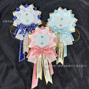 DIYパーツ 痛バッグ装飾 推し活 素材 缶バッジ用 パッチ 缶バッジケース 華やかなロゼット 3色