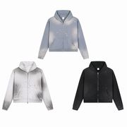 メンズ ビンテージ風 ジップアップパーカー 男女兼用 ストリート系 アウター 秋冬 2025新作 ★全3色